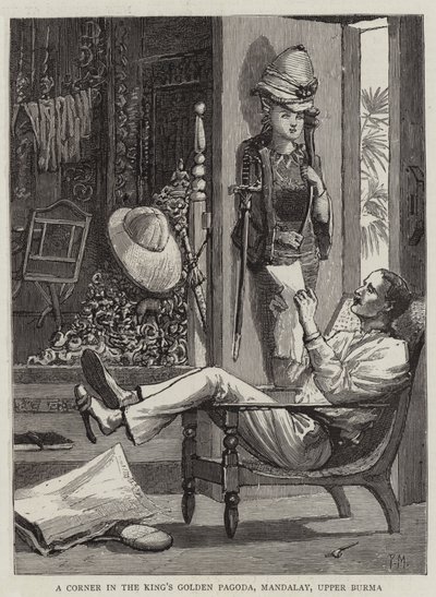 Een Hoek in de Gouden Pagode van de Koning, Mandalay, Boven-Birma door Percy Macquoid